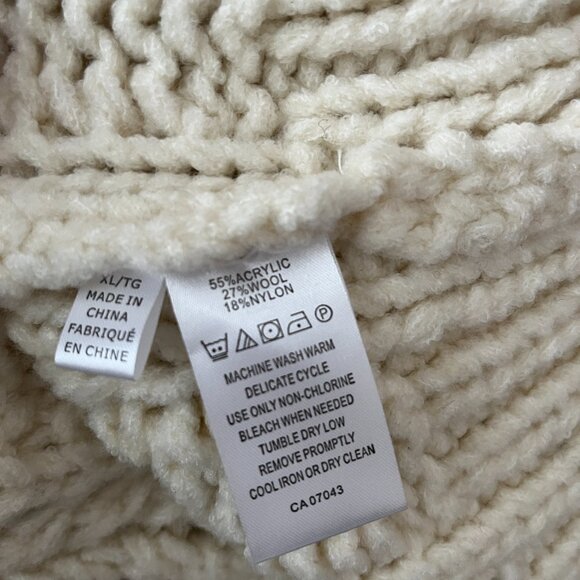 NWT cynthia rowley open knit button down sweater cardigan cream XL - Picture 6 of 6